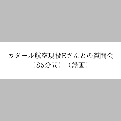 カタール航空現役Eさんとの質問会(85分間)(録画)